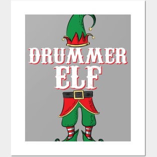 Drummer Elf - Christmas Gift Idea for Drummers - Drummer graphic Posters and Art